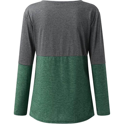 Women's Long Sleeve V Neck Loose Basic Shirt - A-1 Thread Vault