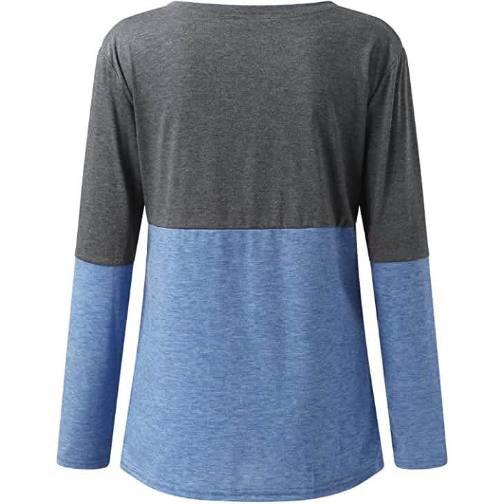 Women's Long Sleeve V Neck Loose Basic Shirt - A-1 Thread Vault