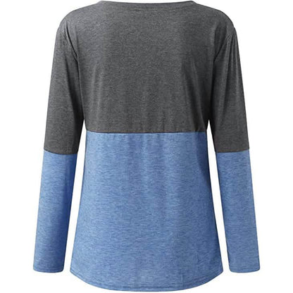 Women's Long Sleeve V Neck Loose Basic Shirt - A-1 Thread Vault