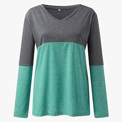 Women's Long Sleeve V Neck Loose Basic Shirt - A-1 Thread Vault