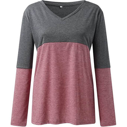 Women's Long Sleeve V Neck Loose Basic Shirt - A-1 Thread Vault