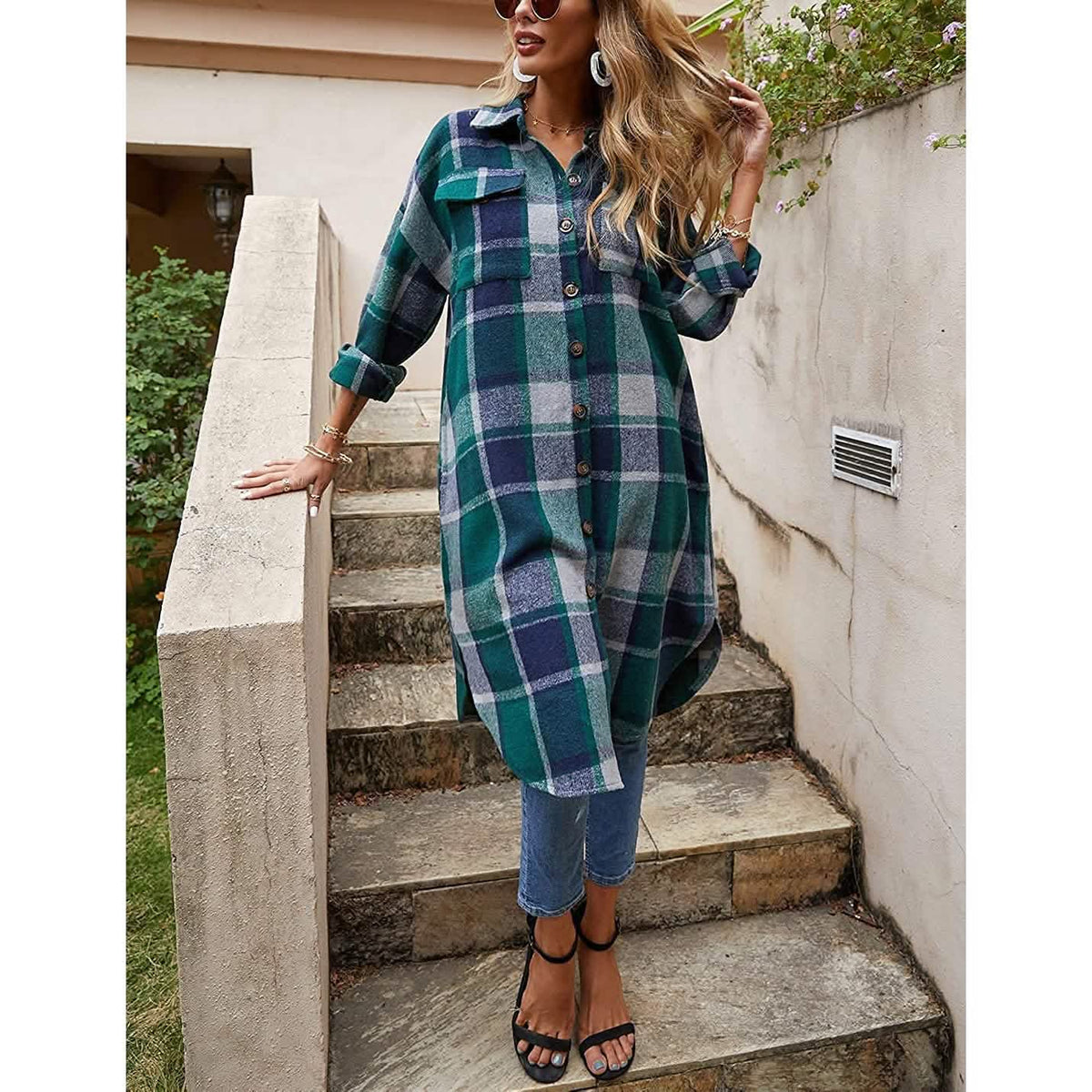 Womens Lounge Lapel Button Up Long Sleeve - A-1 Thread Vault