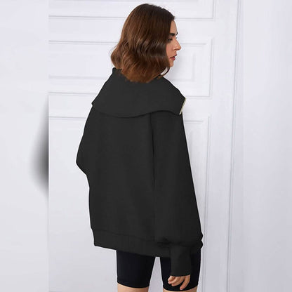 Womens Oversized Half Zip Pullover Sweatshirts Hoodie - A-1 Thread Vault