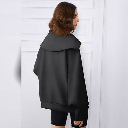 Womens Oversized Half Zip Pullover Sweatshirts Hoodie - A-1 Thread Vault