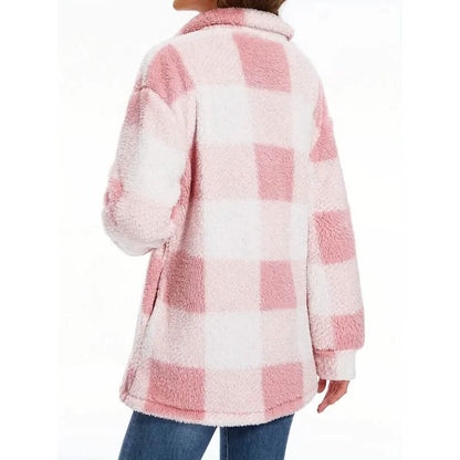 Women's Plaid Button-Front Teddy Coat - A-1 Thread Vault
