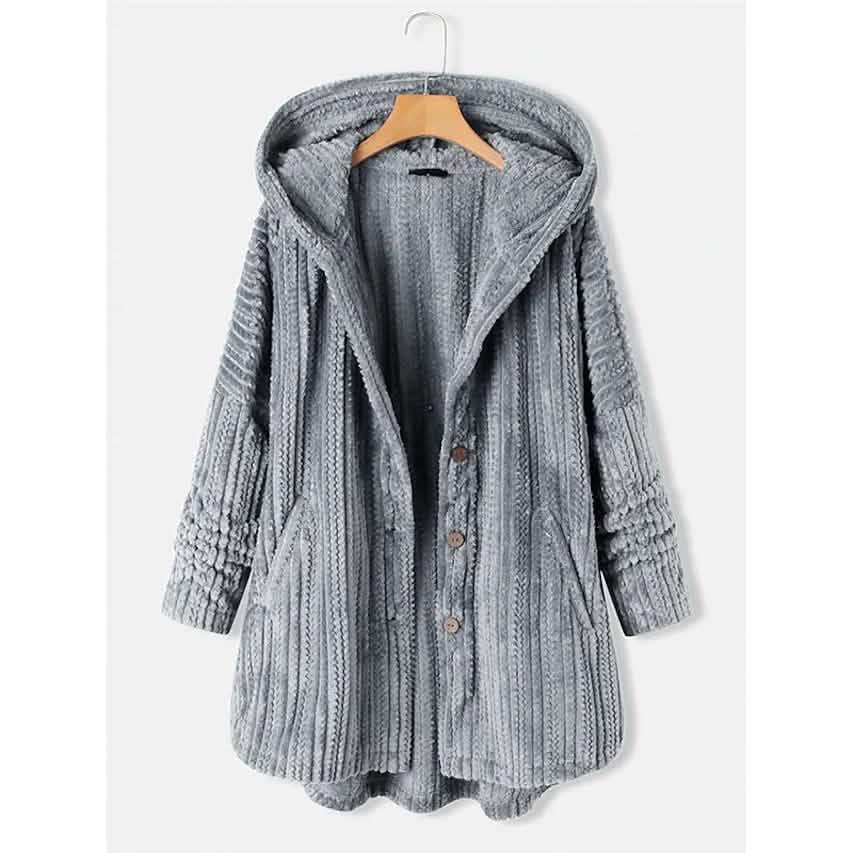 Women's Plus Size Coat Button Pocket - A-1 Thread Vault