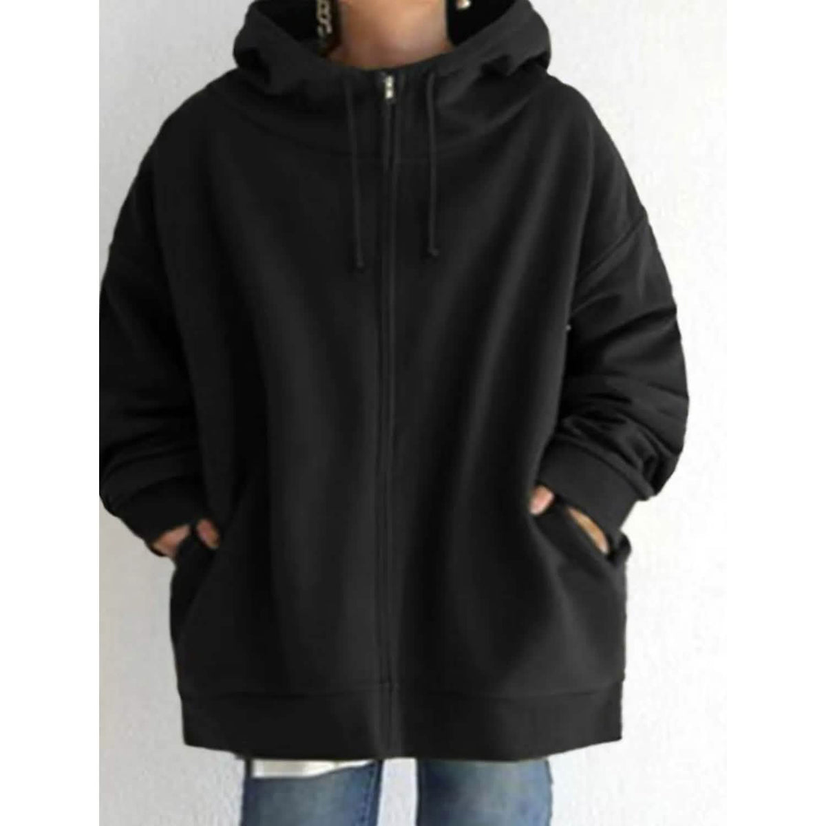 Women's Plus Size Jacket Zipper Pocket Solid Formal Long Sleeve - A-1 Thread Vault