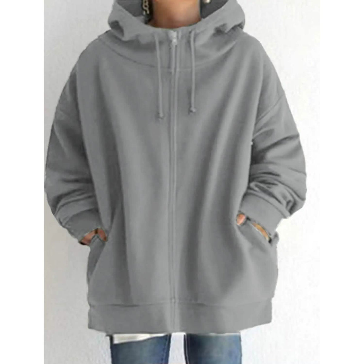 Women's Plus Size Jacket Zipper Pocket Solid Formal Long Sleeve - A-1 Thread Vault