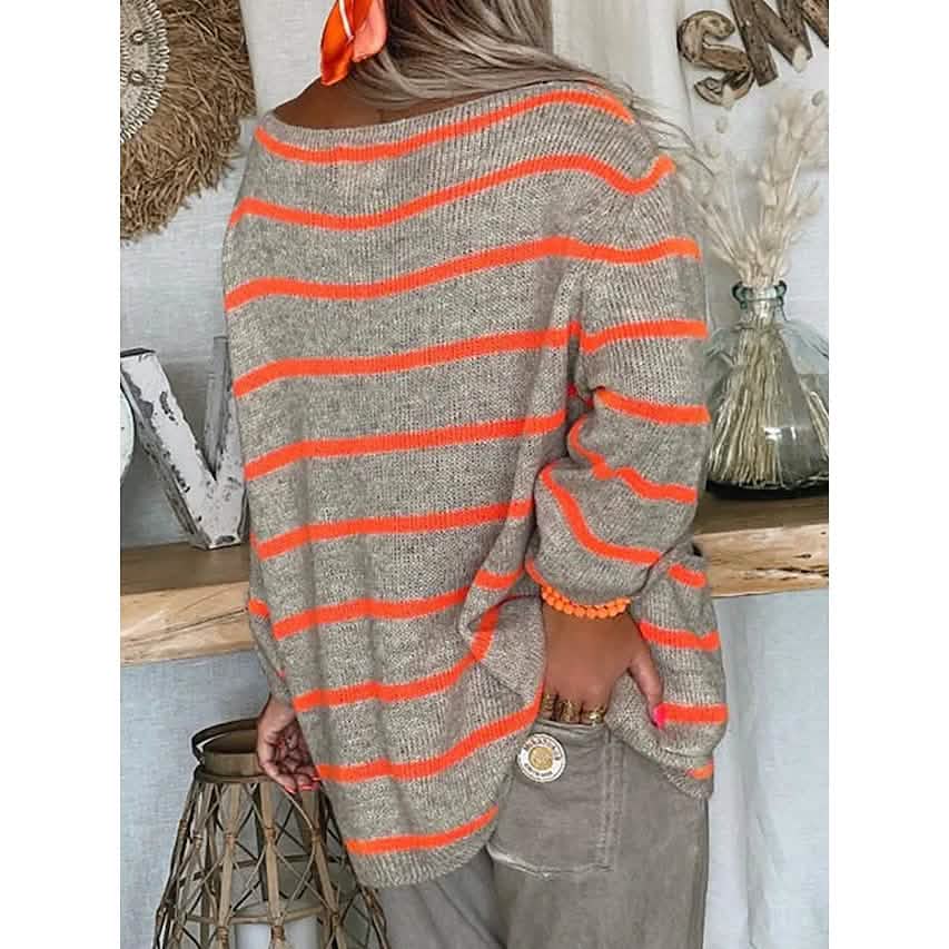 Women's Pullover Jumper Cable Knit Tunic Knitted Print Crew Neck - A-1 Thread Vault