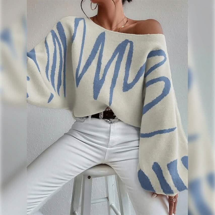 Women's Pullover Sweater Jumper Ribbed Knit Oversized Crew Neck - A-1 Thread Vault
