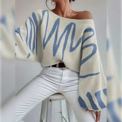 Women's Pullover Sweater Jumper Ribbed Knit Oversized Crew Neck - A-1 Thread Vault