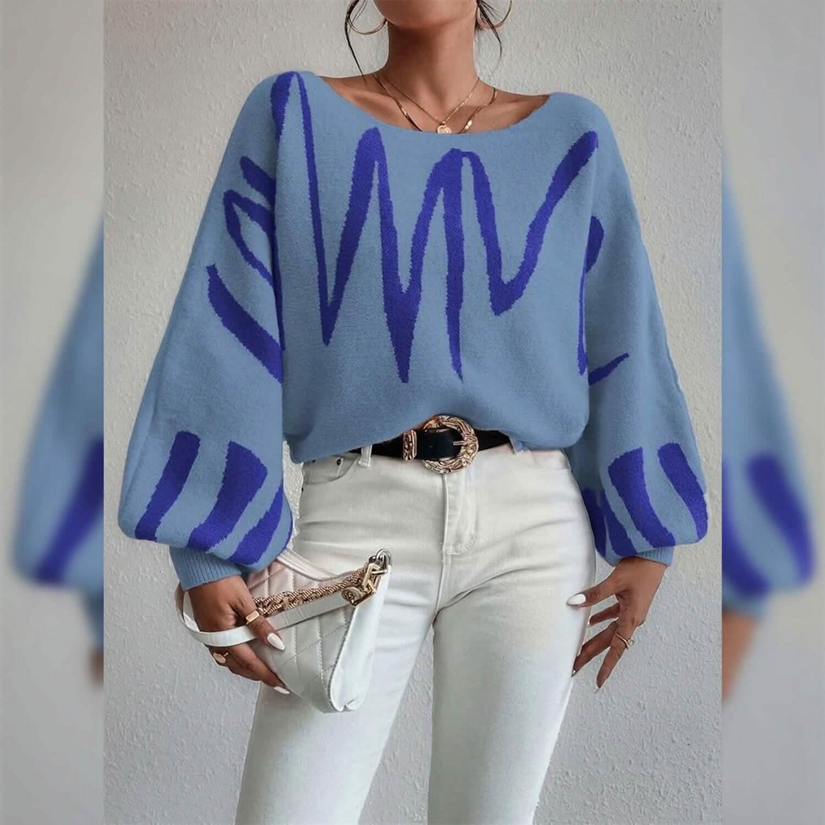 Women's Pullover Sweater Jumper Ribbed Knit Oversized Crew Neck - A-1 Thread Vault
