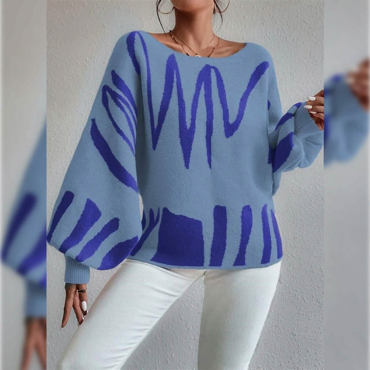 Women's Pullover Sweater Jumper Ribbed Knit Oversized Crew Neck - A-1 Thread Vault
