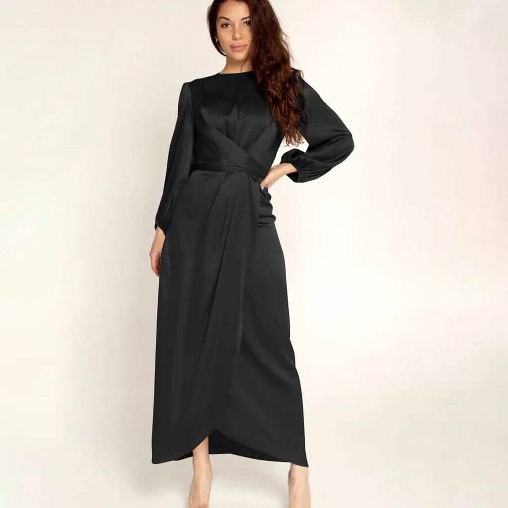 Women's Satin Swing Maxi Dress - A-1 Thread Vault