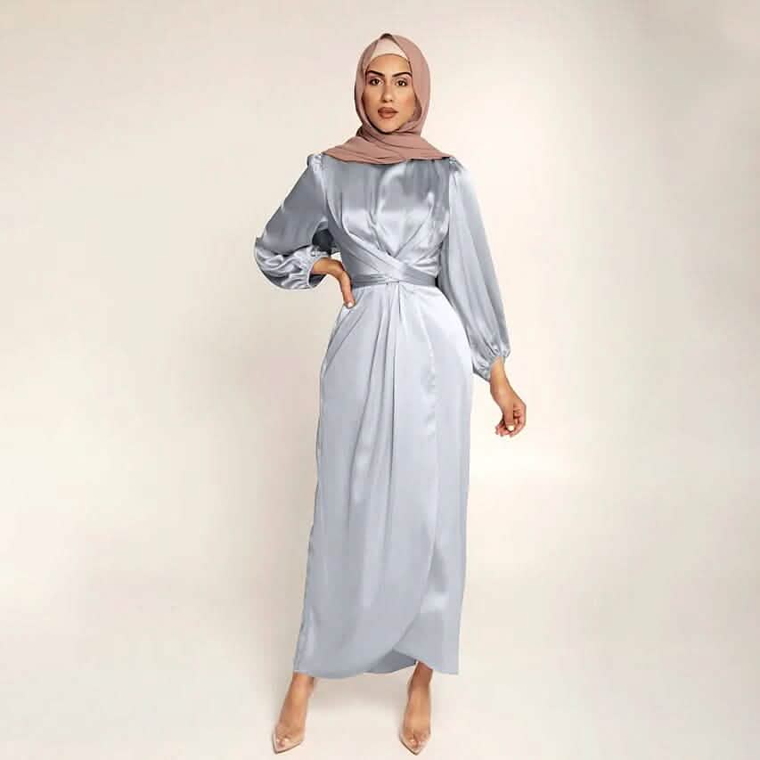Women's Satin Swing Maxi Dress - A-1 Thread Vault
