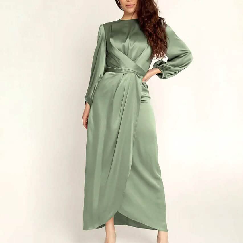 Women's Satin Swing Maxi Dress - A-1 Thread Vault