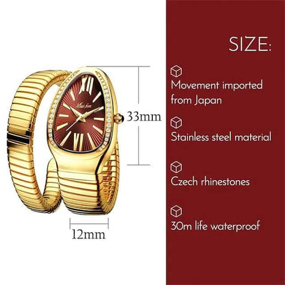 Women's Snake Shape Luxury Wrist Watch - A-1 Thread Vault