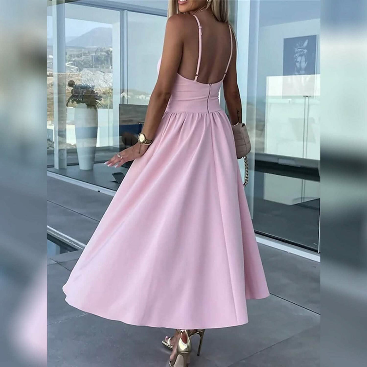 Women‚Äòs Split Cut Out Midi Dress - A-1 Thread Vault