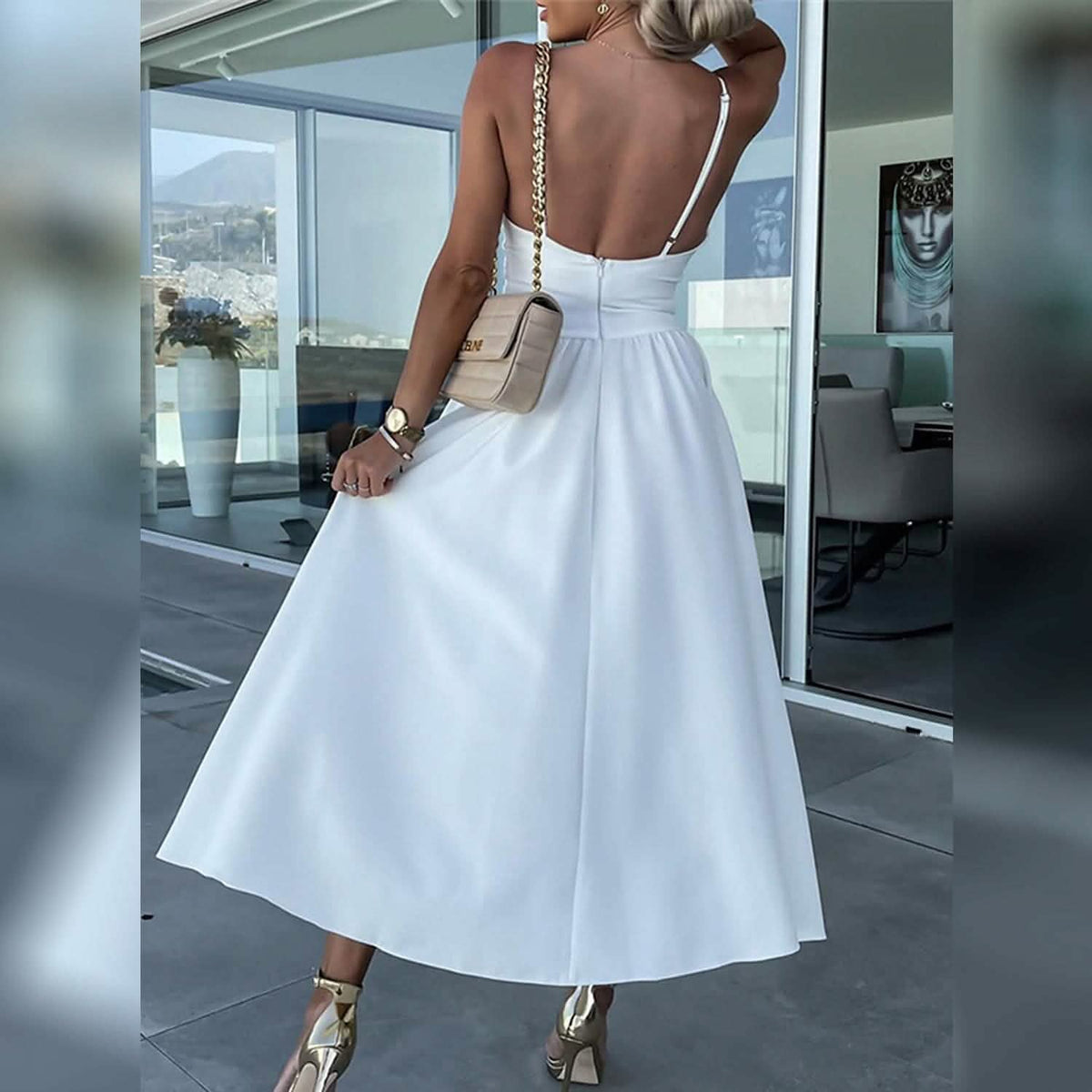 Women‚Äòs Split Cut Out Midi Dress - A-1 Thread Vault