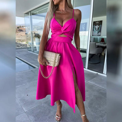 Women‚Äòs Split Cut Out Midi Dress - A-1 Thread Vault