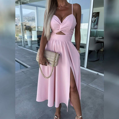 Women‚Äòs Split Cut Out Midi Dress - A-1 Thread Vault