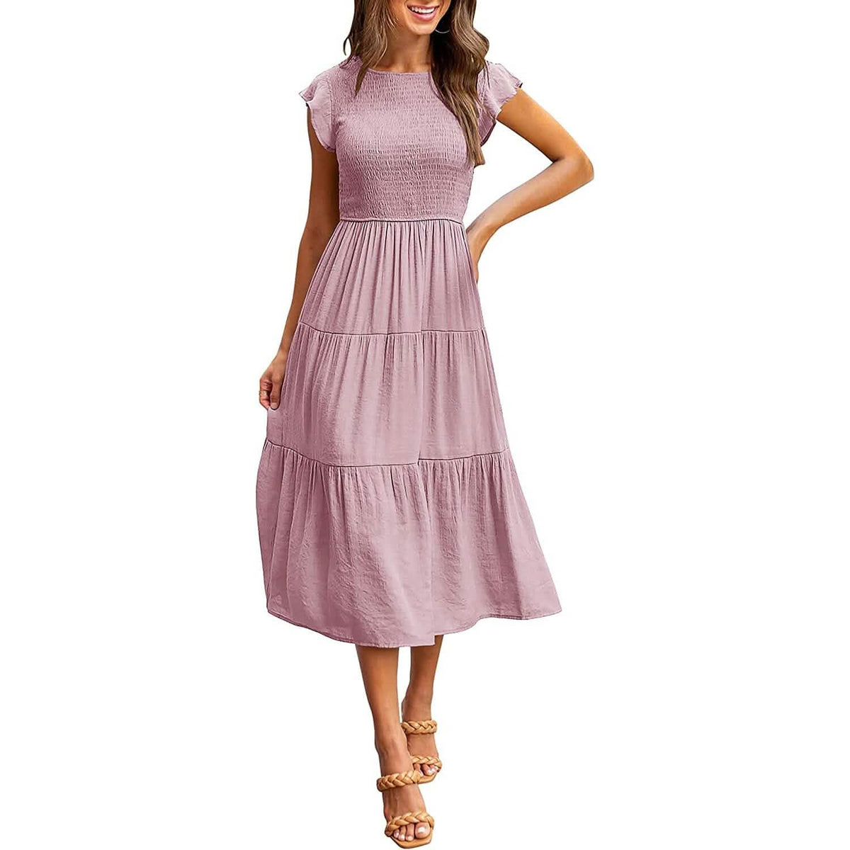 Women's Summer Casual Tiered A-Line Dress - A-1 Thread Vault