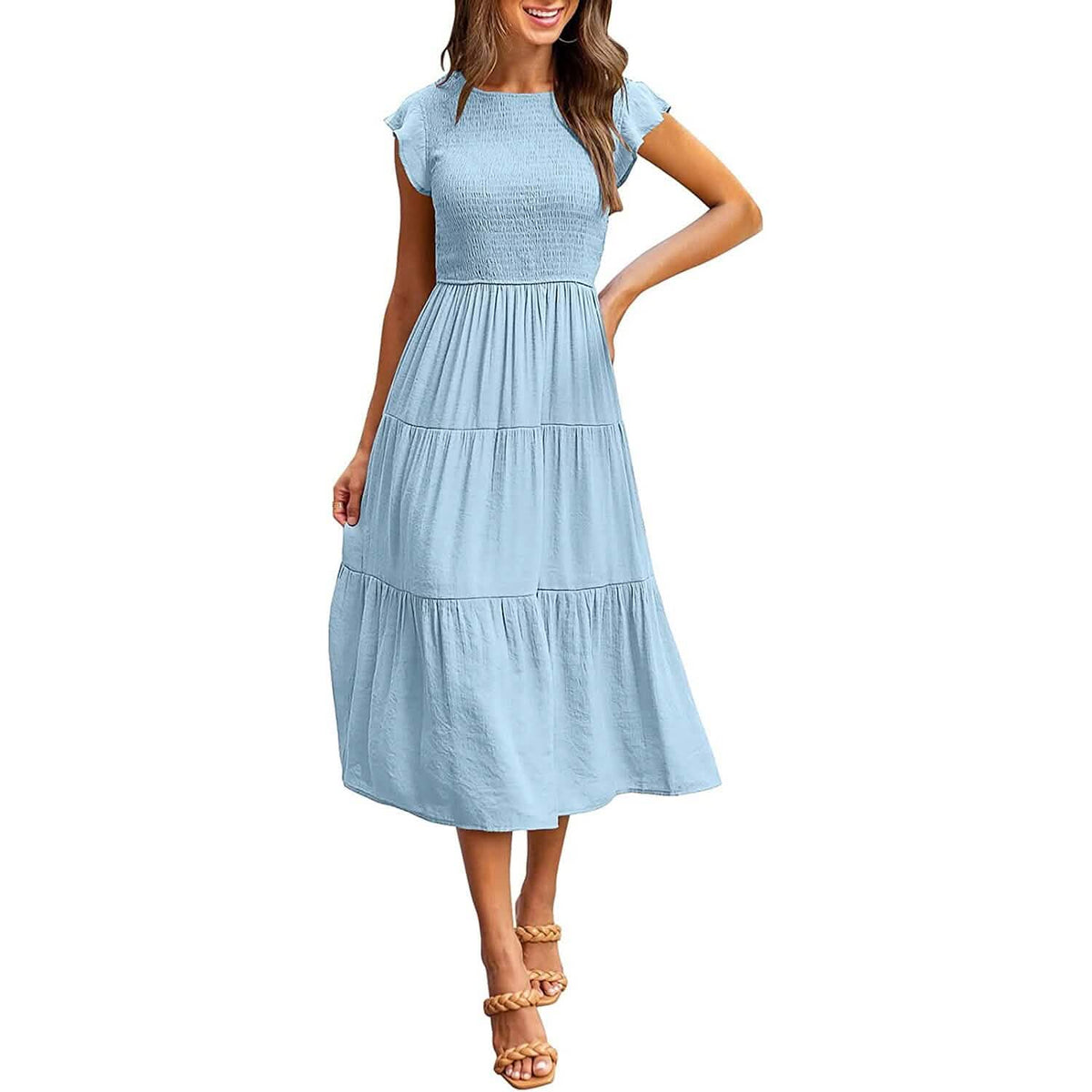Women's Summer Casual Tiered A-Line Dress - A-1 Thread Vault