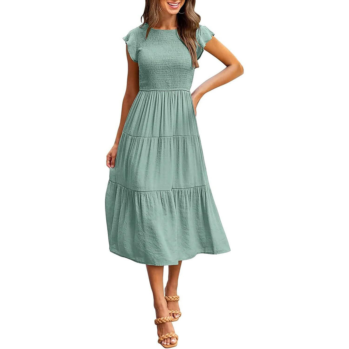 Women's Summer Casual Tiered A-Line Dress - A-1 Thread Vault