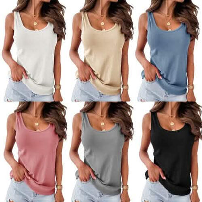 Women's Tank Top Plain Sleeveless Casual Basic U Neck Regular Cotton - A-1 Thread Vault