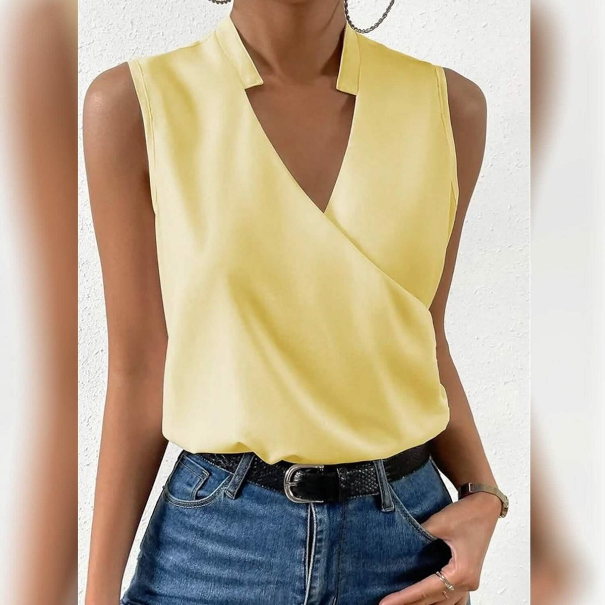 Women's Tank Top Plain Sleeveless V Neck - A-1 Thread Vault