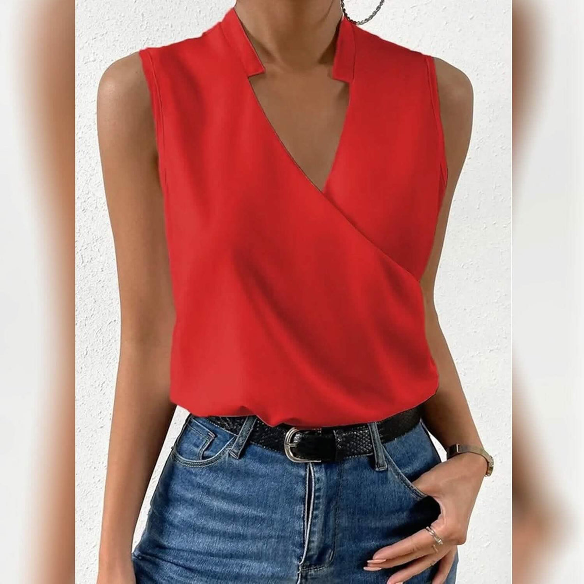 Women's Tank Top Plain Sleeveless V Neck - A-1 Thread Vault