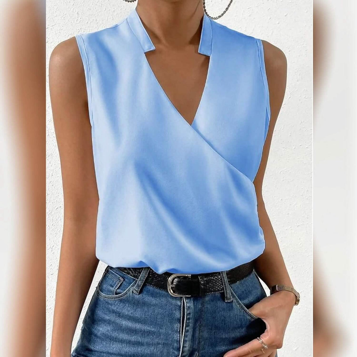 Women's Tank Top Plain Sleeveless V Neck - A-1 Thread Vault