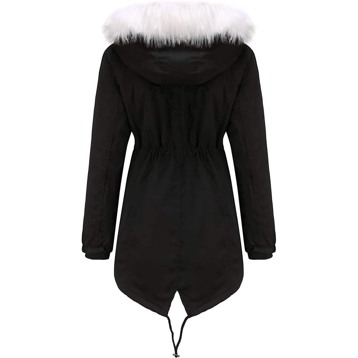 Women's Thick Warm Fleece Lined Winter Coat Jacket Parka with Fluffy Hood - A-1 Thread Vault