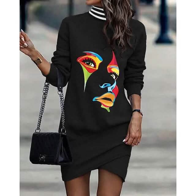 Women's Turtleneck Sweatshirt Dress - A-1 Thread Vault