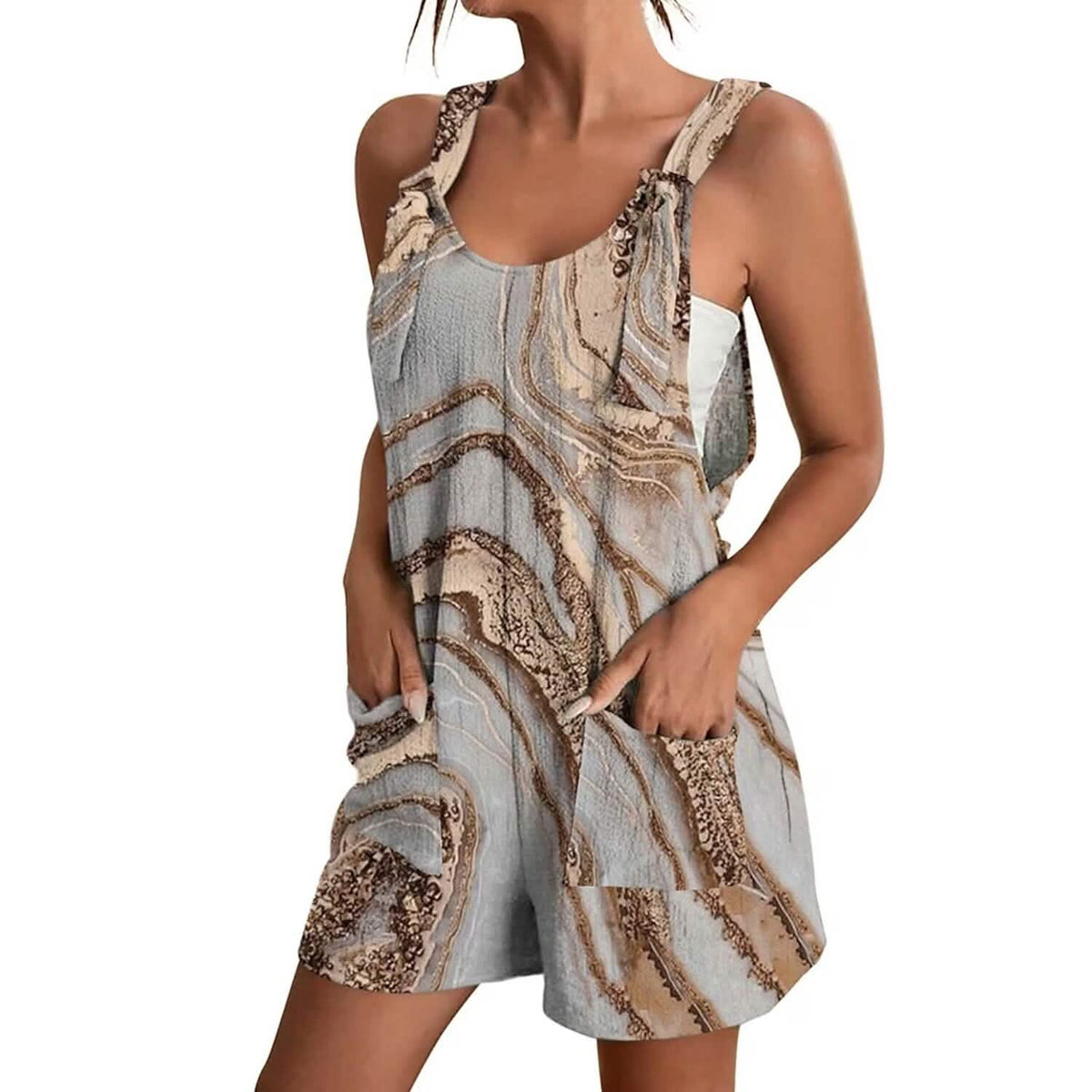 Womens V-Neck Strap Pocket Jumpsuit - A-1 Thread Vault