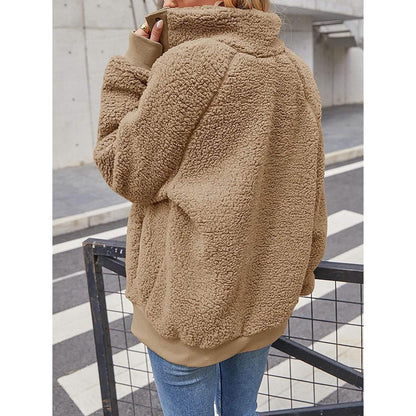 Womens Winter Sherpa Fleece Button Jacket Coat - A-1 Thread Vault