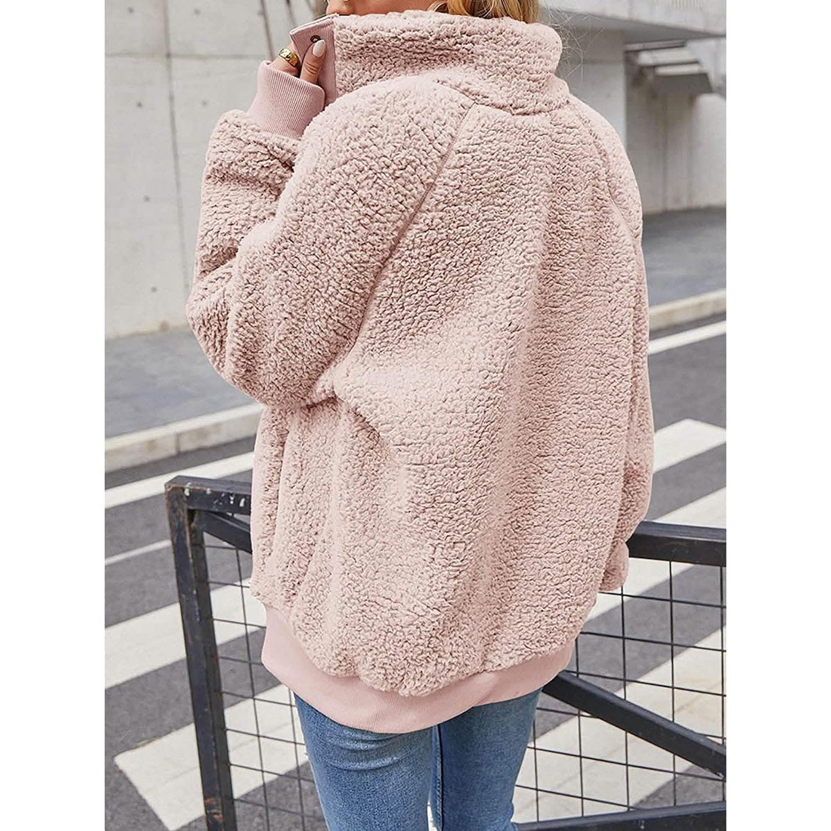 Womens Winter Sherpa Fleece Button Jacket Coat - A-1 Thread Vault