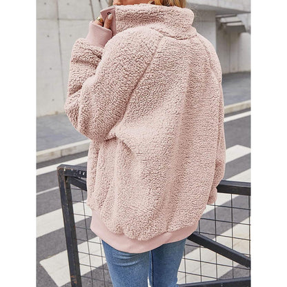 Womens Winter Sherpa Fleece Button Jacket Coat - A-1 Thread Vault