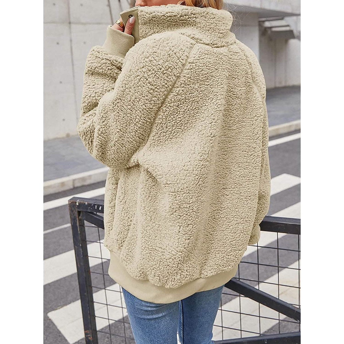 Womens Winter Sherpa Fleece Button Jacket Coat - A-1 Thread Vault