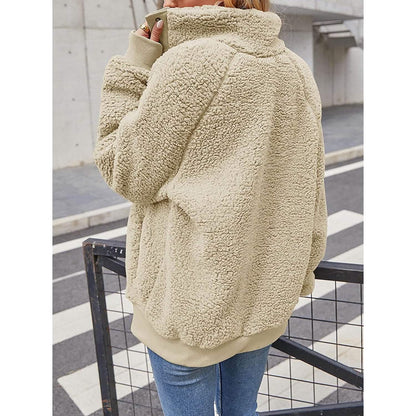 Womens Winter Sherpa Fleece Button Jacket Coat - A-1 Thread Vault