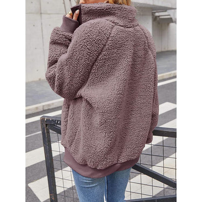 Womens Winter Sherpa Fleece Button Jacket Coat - A-1 Thread Vault