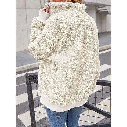 Womens Winter Sherpa Fleece Button Jacket Coat - A-1 Thread Vault