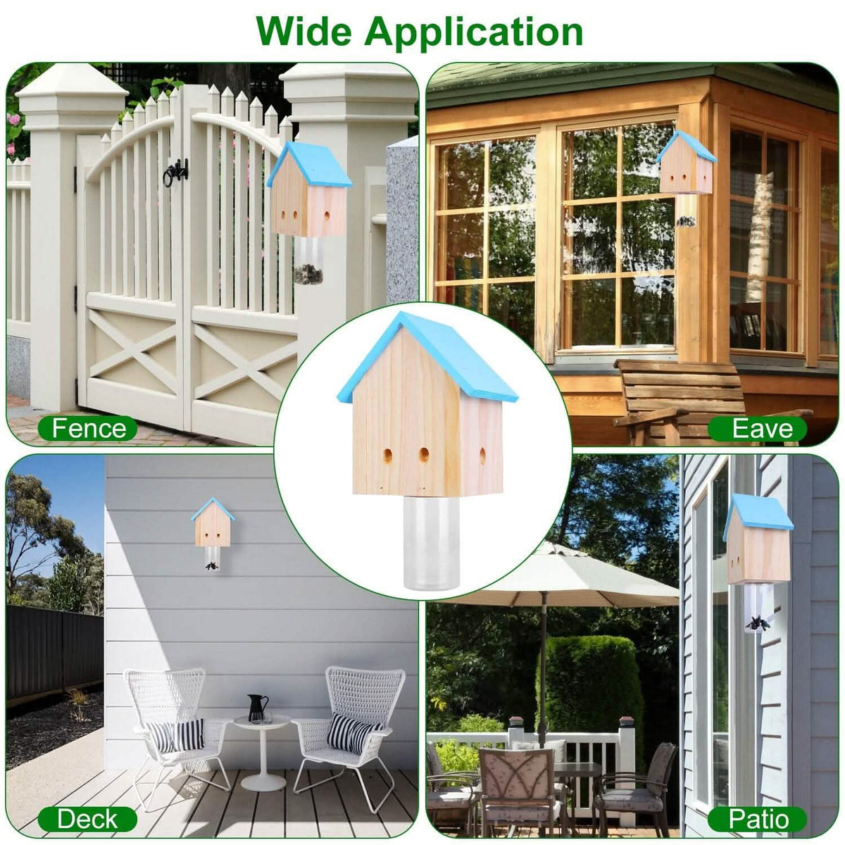 Wood Carpenter Bee Trap Outdoor Natural Pine Wood - A-1 Thread Vault