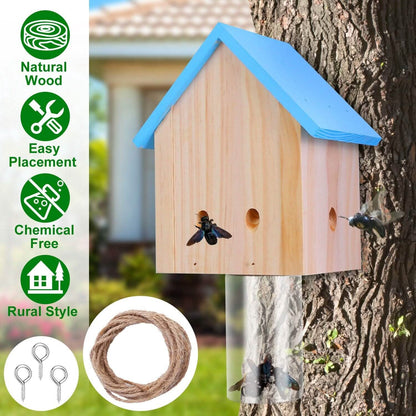 Wood Carpenter Bee Trap Outdoor Natural Pine Wood - A-1 Thread Vault