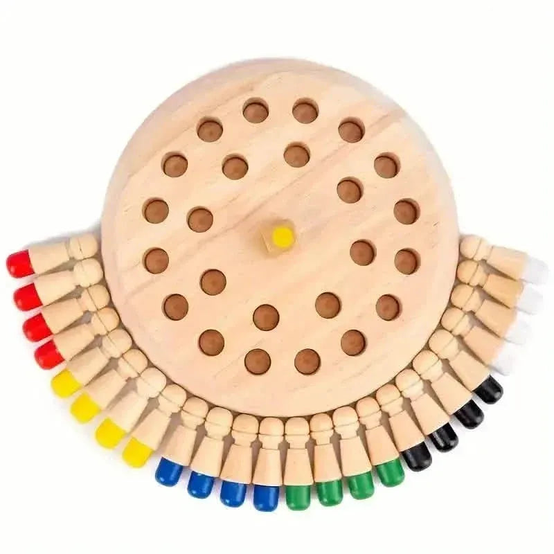 Wooden Memory Match Game - Educational Chess Puzzle for Kids & Adults - A-1 Thread Vault