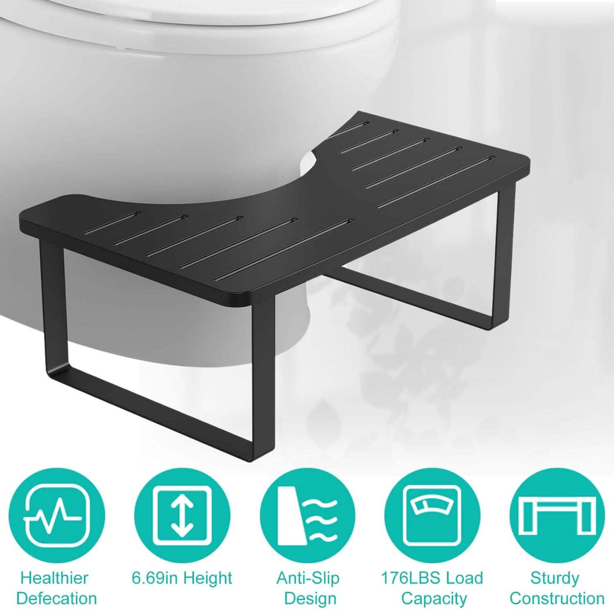 Wooden Metal Stool Height Bathroom Toilet Stool - A-1 Thread Vault