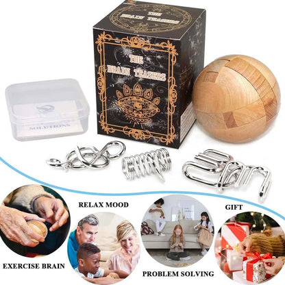 Wooden Puzzle Magic Ball Brain Teasers Toy Intelligence Game - A-1 Thread Vault