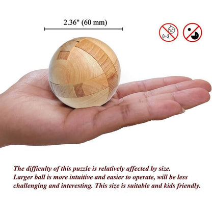 Wooden Puzzle Magic Ball Brain Teasers Toy Intelligence Game - A-1 Thread Vault