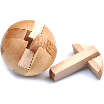 Wooden Puzzle Magic Ball Brain Teasers Toy Intelligence Game - A-1 Thread Vault