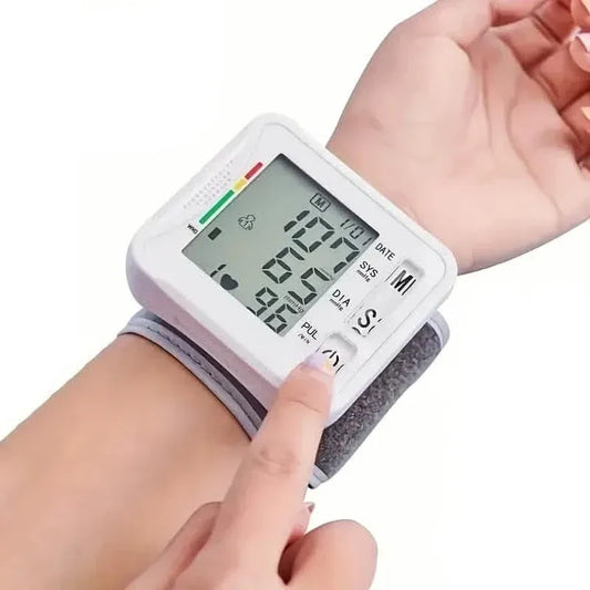 Wrist Blood Pressure Monitor with LCD Display, Adjustable Cuff with Irregular Heartbeat Detection - A-1 Thread Vault